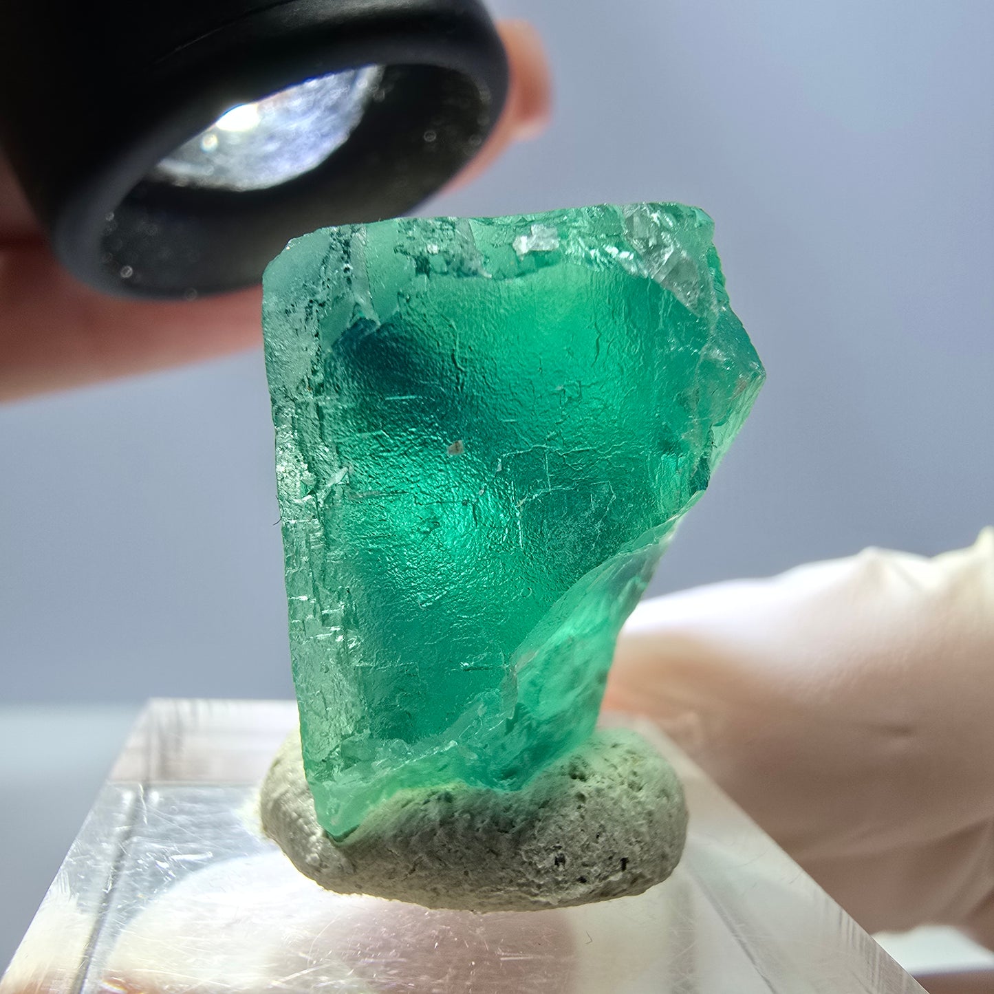 Klarer Phantom Fluorit Würfel parkettiert, grün Okorusu, Namibia 32*25*19mm