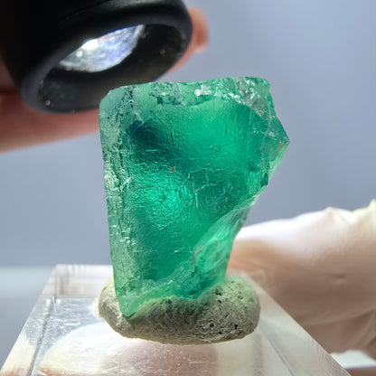 Klarer Phantom Fluorit Würfel parkettiert, grün Okorusu, Namibia 32*25*19mm