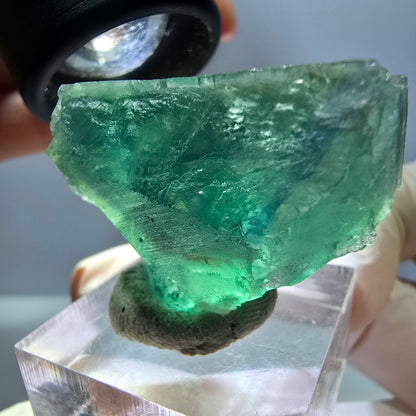 Klarer Phantom Fluorit Würfel parkettiert, grün Okorusu, Namibia 32*25*19mm