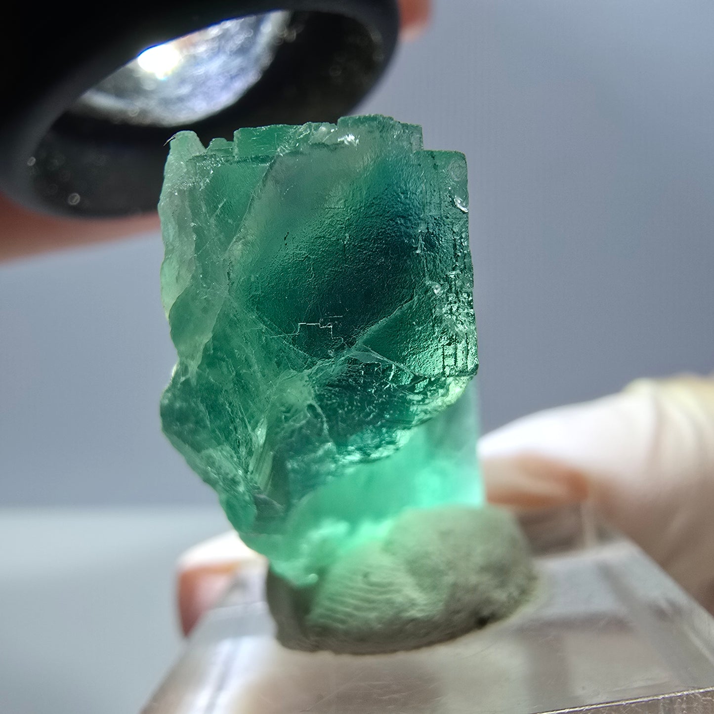 Klarer Phantom Fluorit Würfel parkettiert, grün Okorusu, Namibia 32*25*19mm