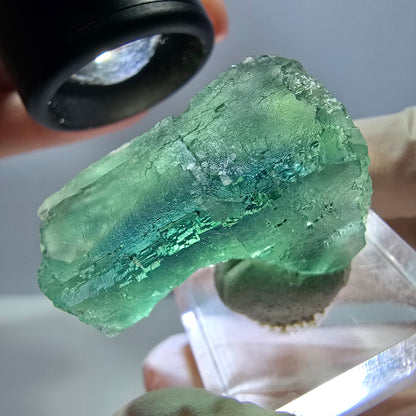 Klarer Phantom Fluorit Würfel parkettiert, grün Okorusu, Namibia 32*25*19mm