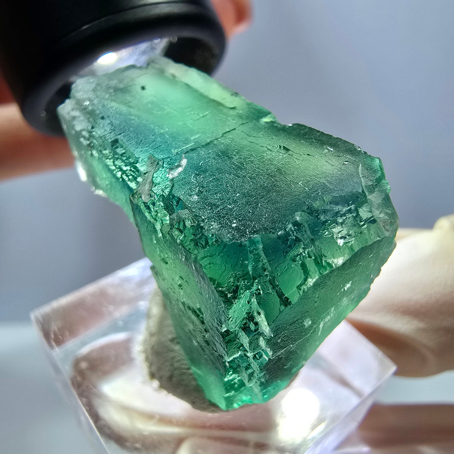 Klarer Phantom Fluorit Würfel parkettiert, grün Okorusu, Namibia 32*25*19mm