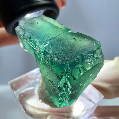 Klarer Phantom Fluorit Würfel parkettiert, grün Okorusu, Namibia 32*25*19mm