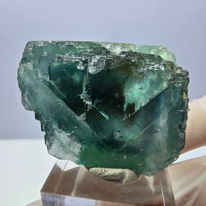 Klarer Phantom Fluorit Würfel parkettiert, grün Okorusu, Namibia 42*31*28mm