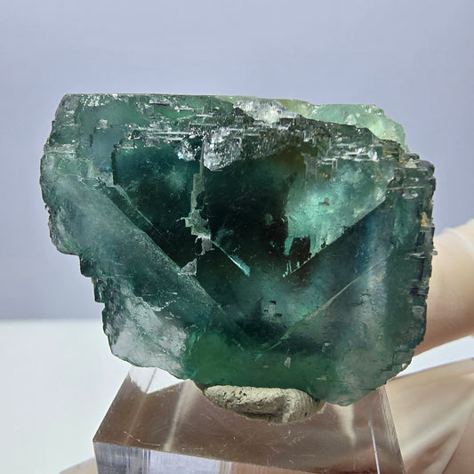 Klarer Phantom Fluorit Würfel parkettiert, grün Okorusu, Namibia 42*31*28mm