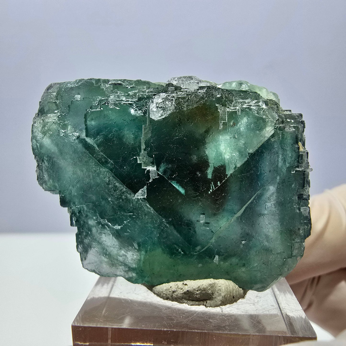 Klarer Phantom Fluorit Würfel parkettiert, grün Okorusu, Namibia 42*31*28mm