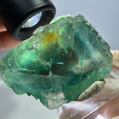 Klarer Phantom Fluorit Würfel parkettiert, grün Okorusu, Namibia 42*31*28mm