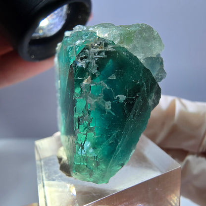 Klarer Phantom Fluorit Würfel parkettiert, grün Okorusu, Namibia 42*31*28mm