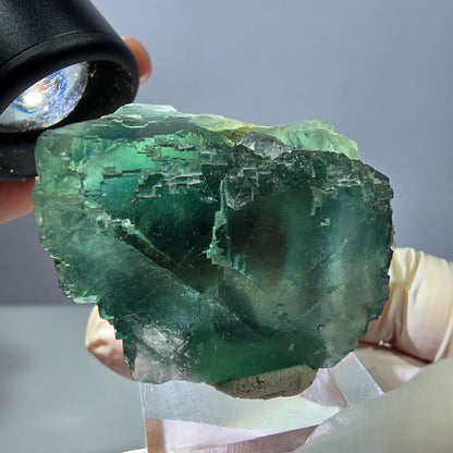 Klarer Phantom Fluorit Würfel parkettiert, grün Okorusu, Namibia 42*31*28mm