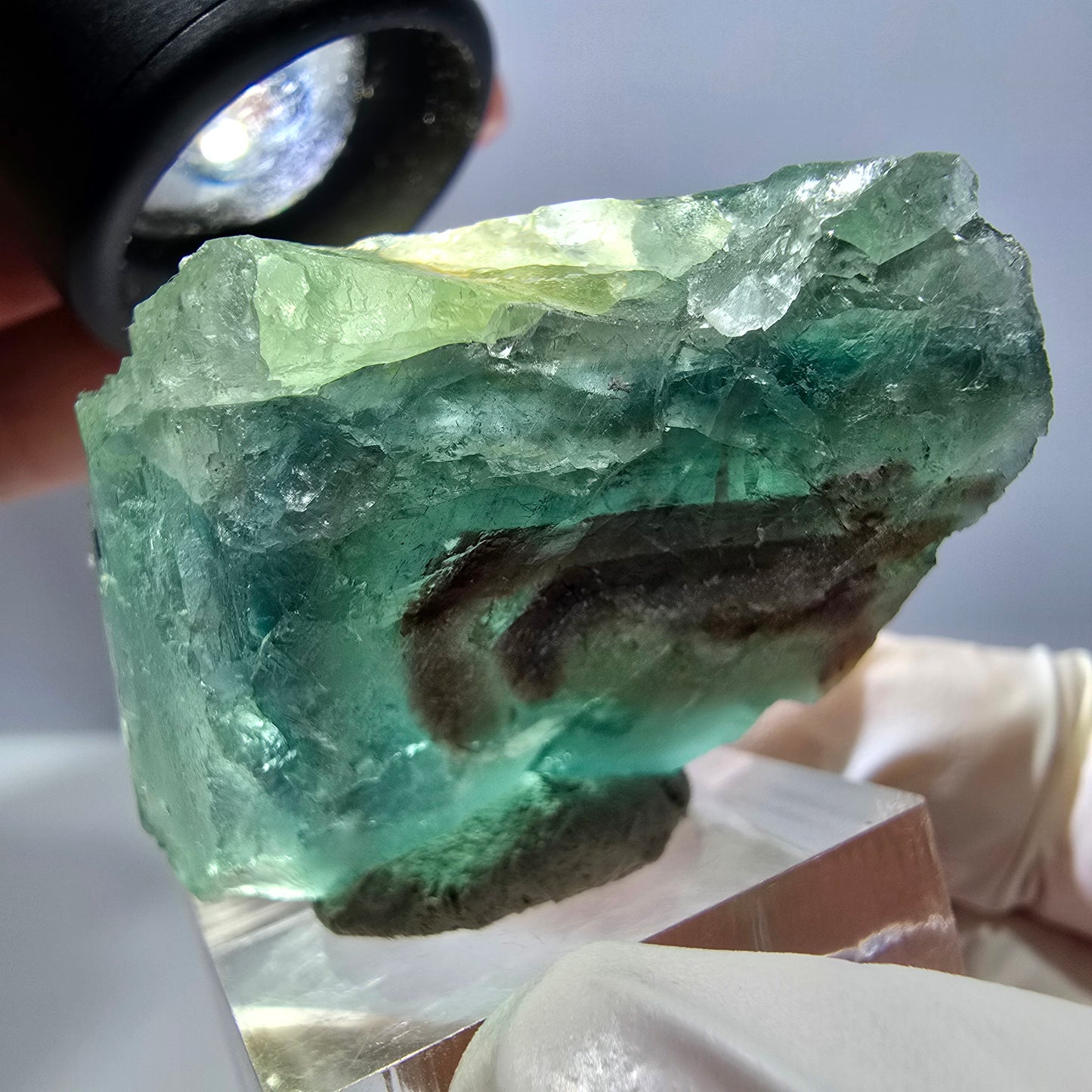 Klarer Phantom Fluorit Würfel parkettiert, grün Okorusu, Namibia 42*31*28mm