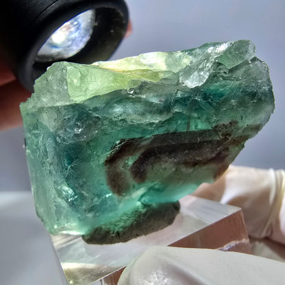 Klarer Phantom Fluorit Würfel parkettiert, grün Okorusu, Namibia 42*31*28mm
