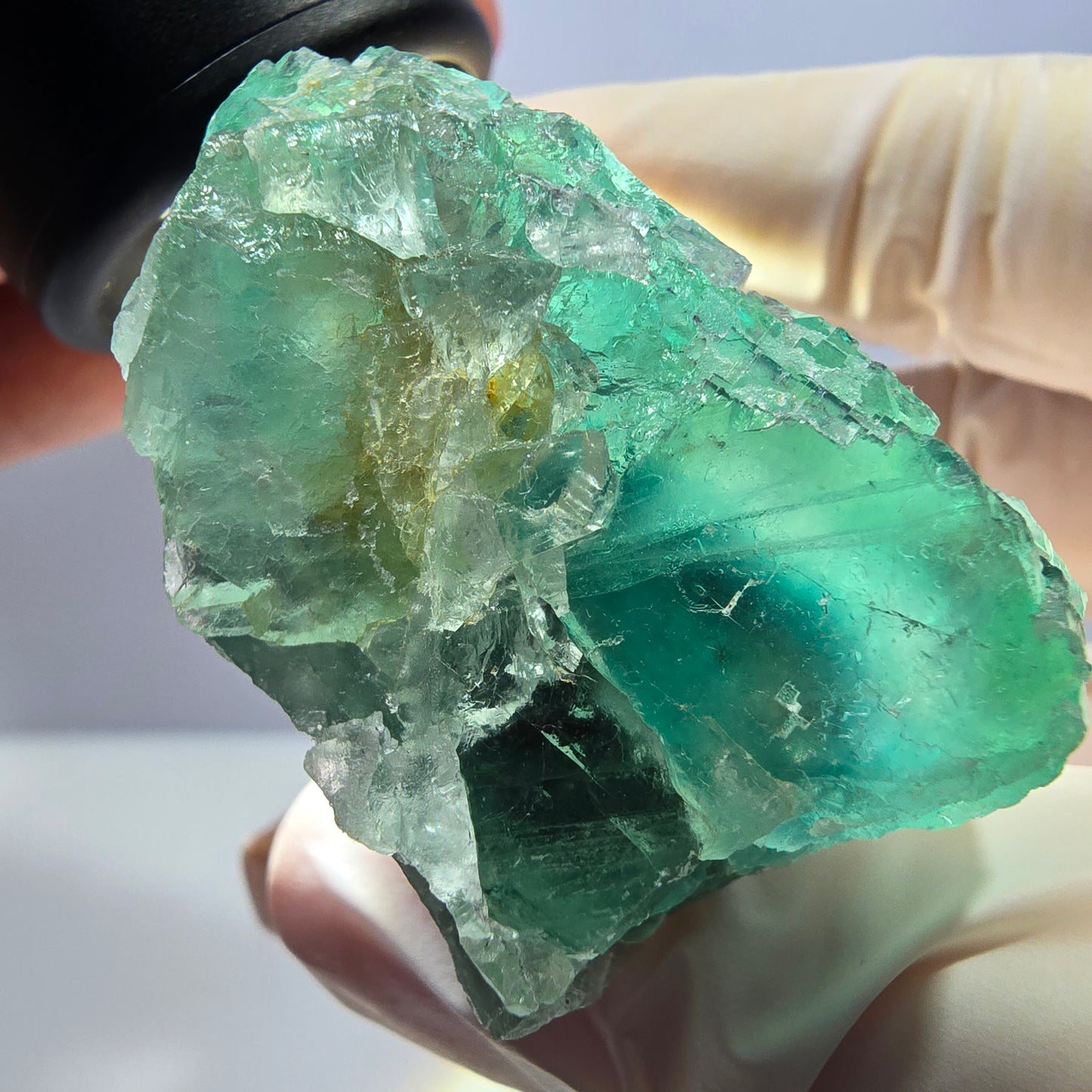 Klarer Phantom Fluorit Würfel parkettiert, grün Okorusu, Namibia 42*31*28mm