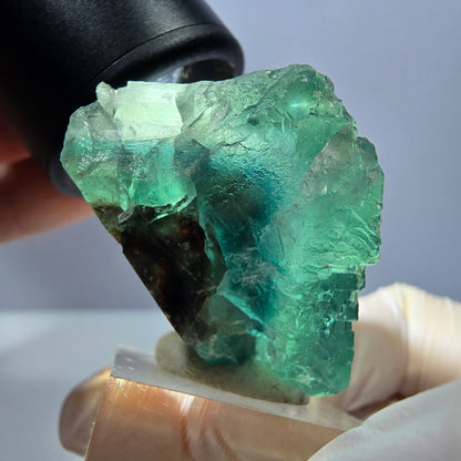 Klarer Phantom Fluorit Würfel parkettiert, grün Okorusu, Namibia 42*31*28mm