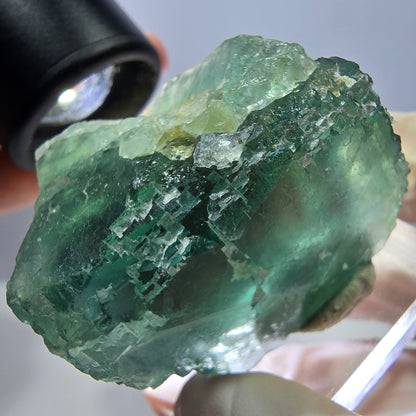 Klarer Phantom Fluorit Würfel parkettiert, grün Okorusu, Namibia 42*31*28mm