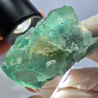 Klarer Phantom Fluorit Würfel parkettiert, grün Okorusu, Namibia 42*31*28mm