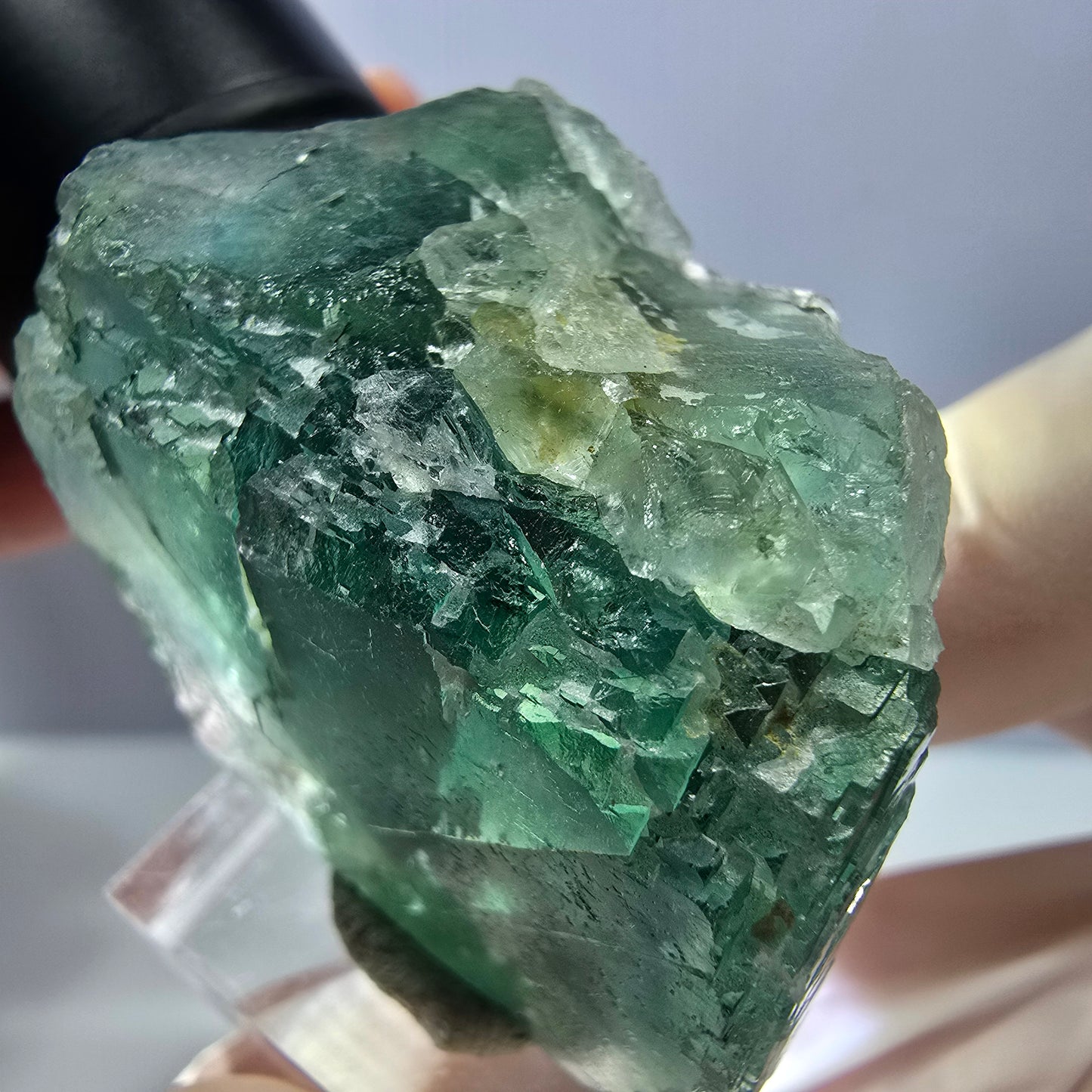 Klarer Phantom Fluorit Würfel parkettiert, grün Okorusu, Namibia 42*31*28mm