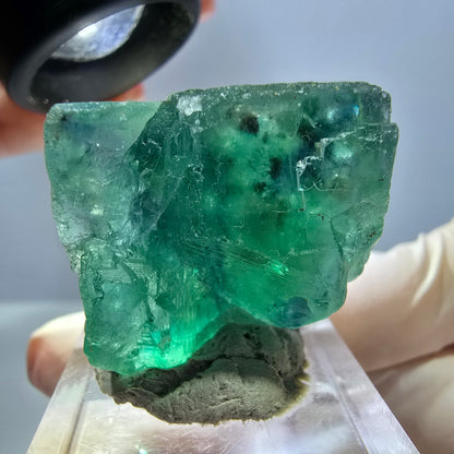 Klarer Phantom Fluorit Würfel parkettiert, grün Okorusu, Namibia 27*25*20mm