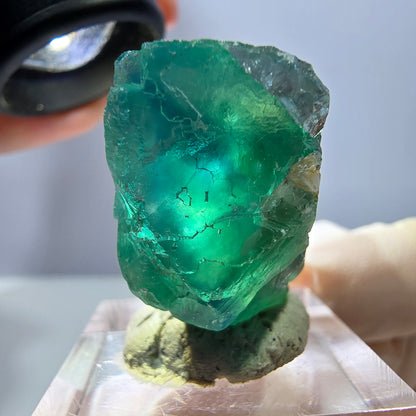 Klarer Phantom Fluorit Würfel parkettiert, grün Okorusu, Namibia 27*25*20mm