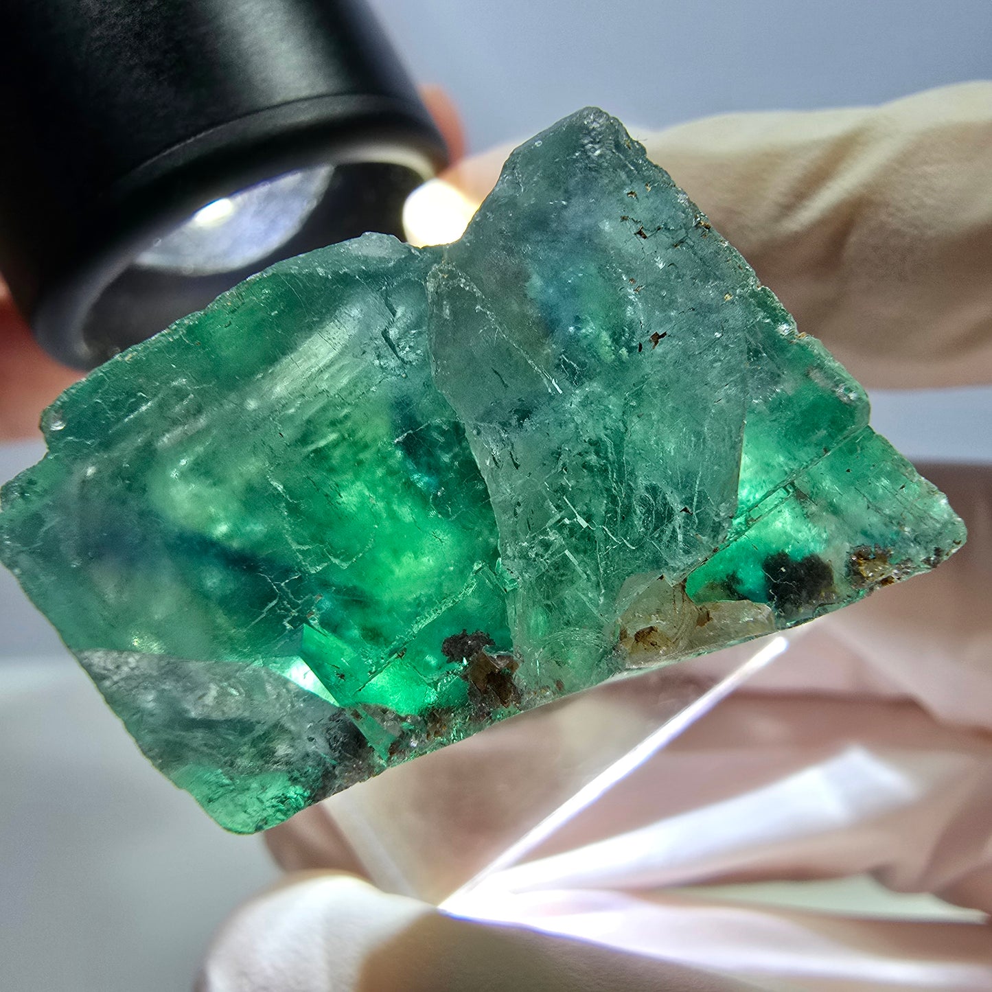 Klarer Phantom Fluorit Würfel parkettiert, grün Okorusu, Namibia 27*25*20mm