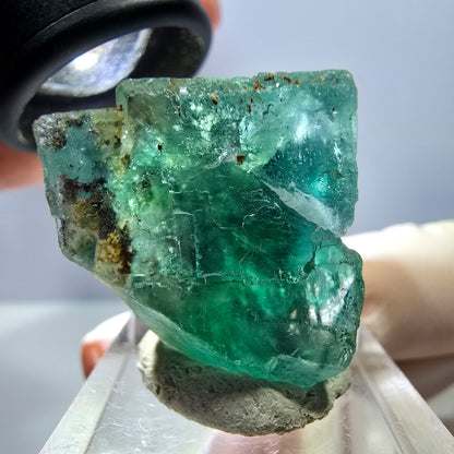 Klarer Phantom Fluorit Würfel parkettiert, grün Okorusu, Namibia 27*25*20mm