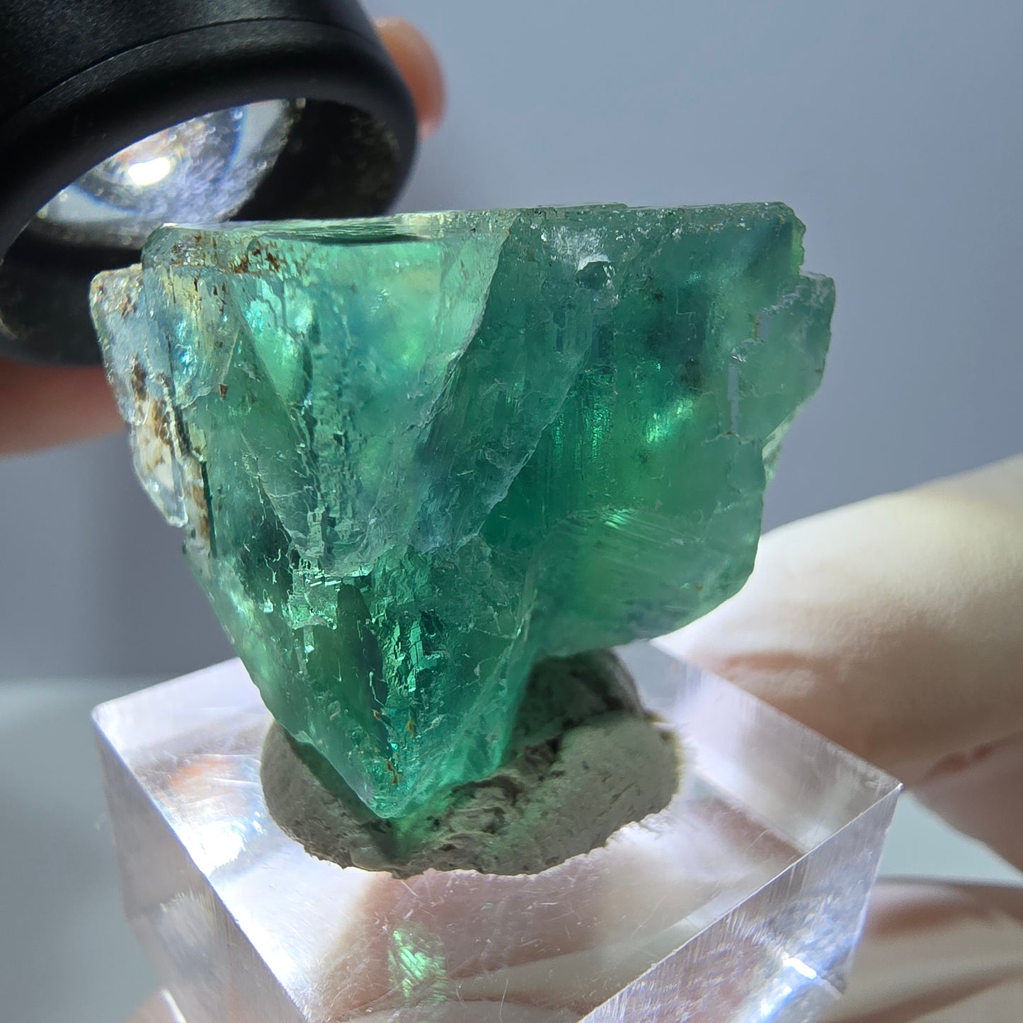 Klarer Phantom Fluorit Würfel parkettiert, grün Okorusu, Namibia 27*25*20mm