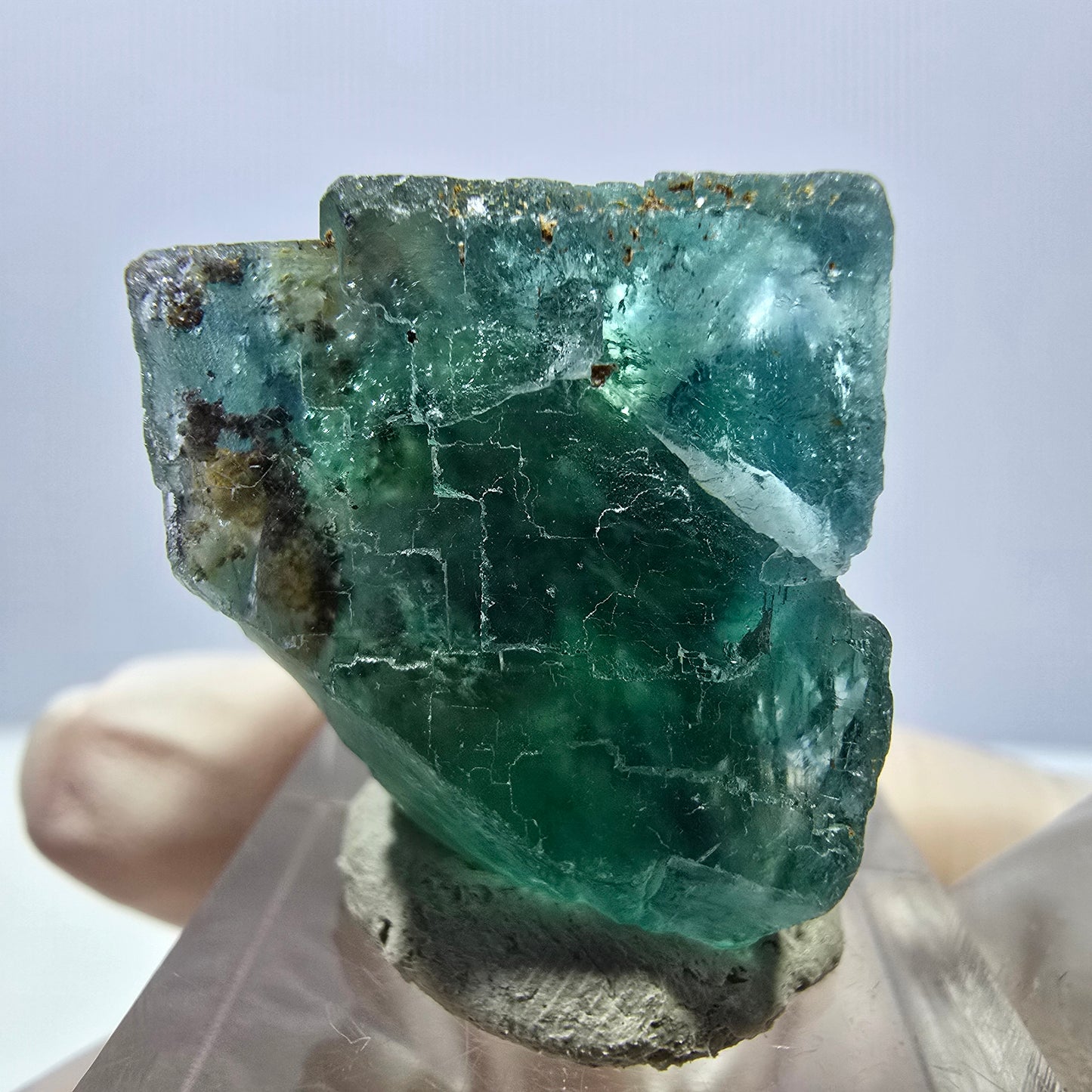 Klarer Phantom Fluorit Würfel parkettiert, grün Okorusu, Namibia 27*25*20mm
