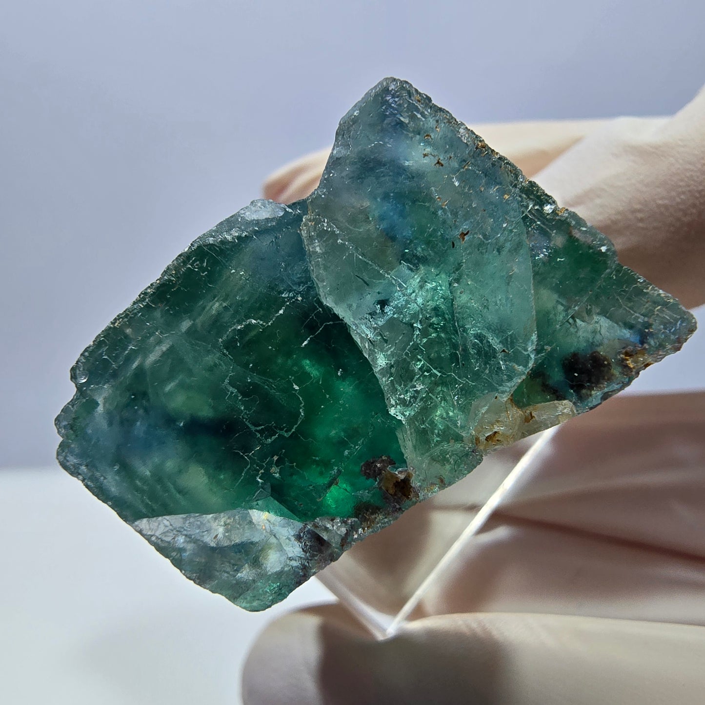 Klarer Phantom Fluorit Würfel parkettiert, grün Okorusu, Namibia 27*25*20mm