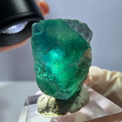 Klarer Phantom Fluorit Würfel parkettiert, grün Okorusu, Namibia 27*25*20mm
