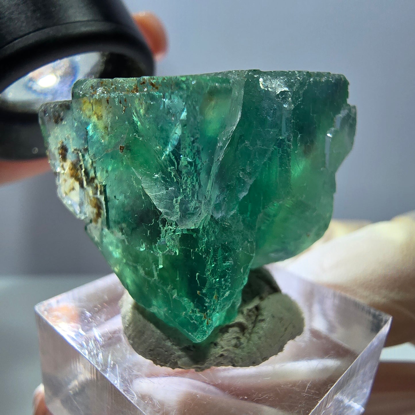 Klarer Phantom Fluorit Würfel parkettiert, grün Okorusu, Namibia 27*25*20mm