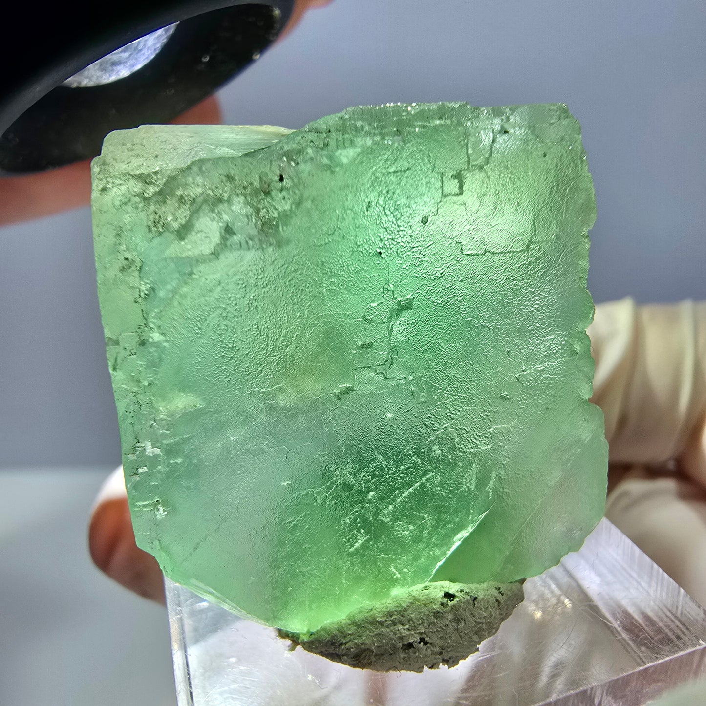 Klarer Phantom Fluorit Würfel parkettiert, grün Okorusu, Namibia 28*27*24mm