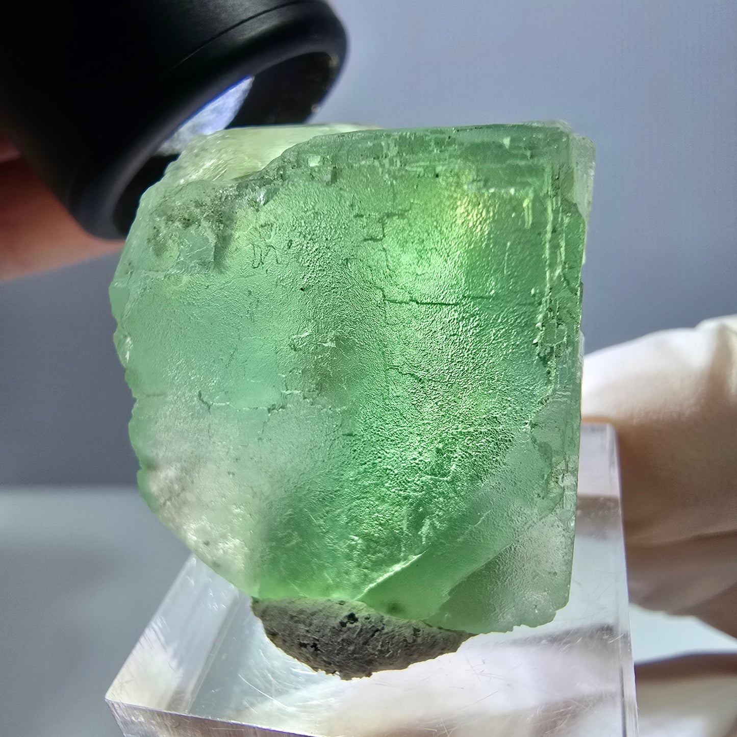 Klarer Phantom Fluorit Würfel parkettiert, grün Okorusu, Namibia 28*27*24mm