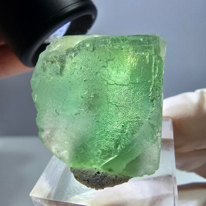 Klarer Phantom Fluorit Würfel parkettiert, grün Okorusu, Namibia 28*27*24mm