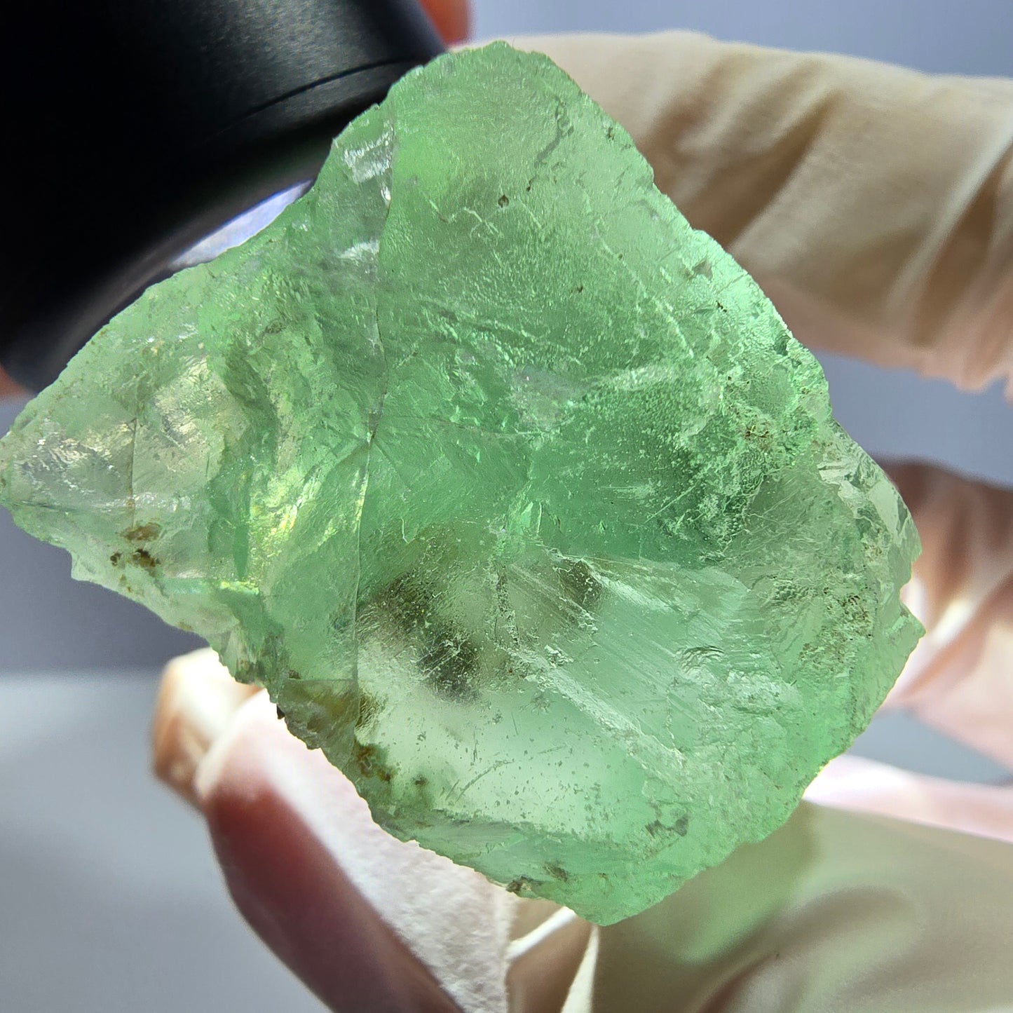 Klarer Phantom Fluorit Würfel parkettiert, grün Okorusu, Namibia 28*27*24mm