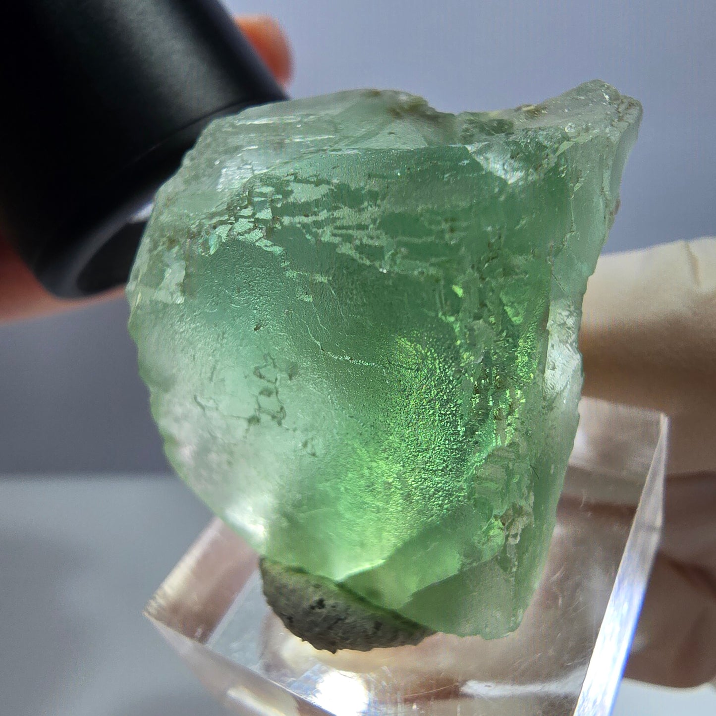 Klarer Phantom Fluorit Würfel parkettiert, grün Okorusu, Namibia 28*27*24mm