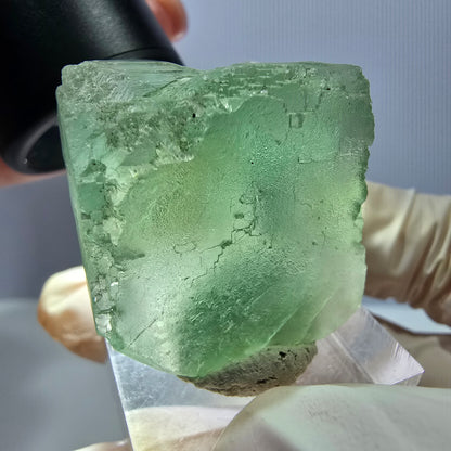 Klarer Phantom Fluorit Würfel parkettiert, grün Okorusu, Namibia 28*27*24mm