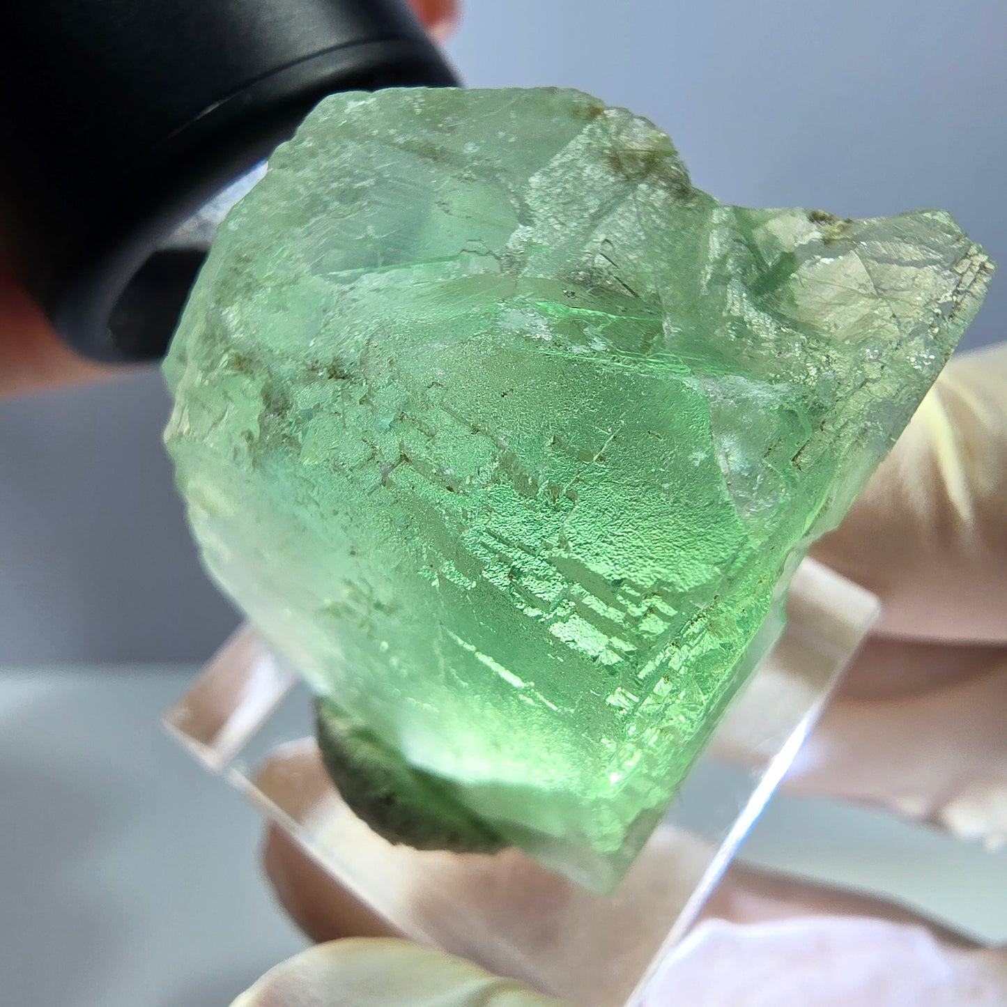 Klarer Phantom Fluorit Würfel parkettiert, grün Okorusu, Namibia 28*27*24mm