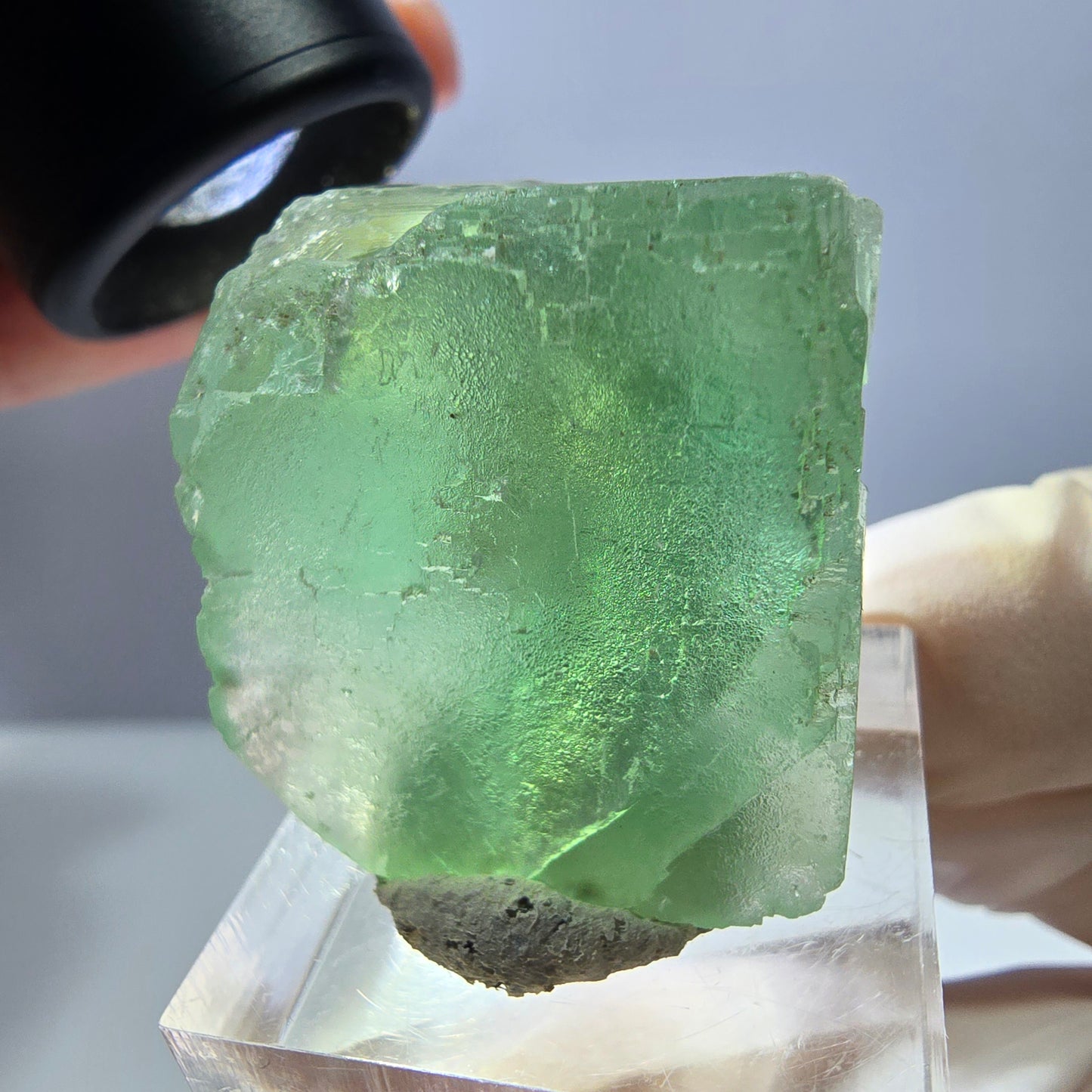 Klarer Phantom Fluorit Würfel parkettiert, grün Okorusu, Namibia 28*27*24mm