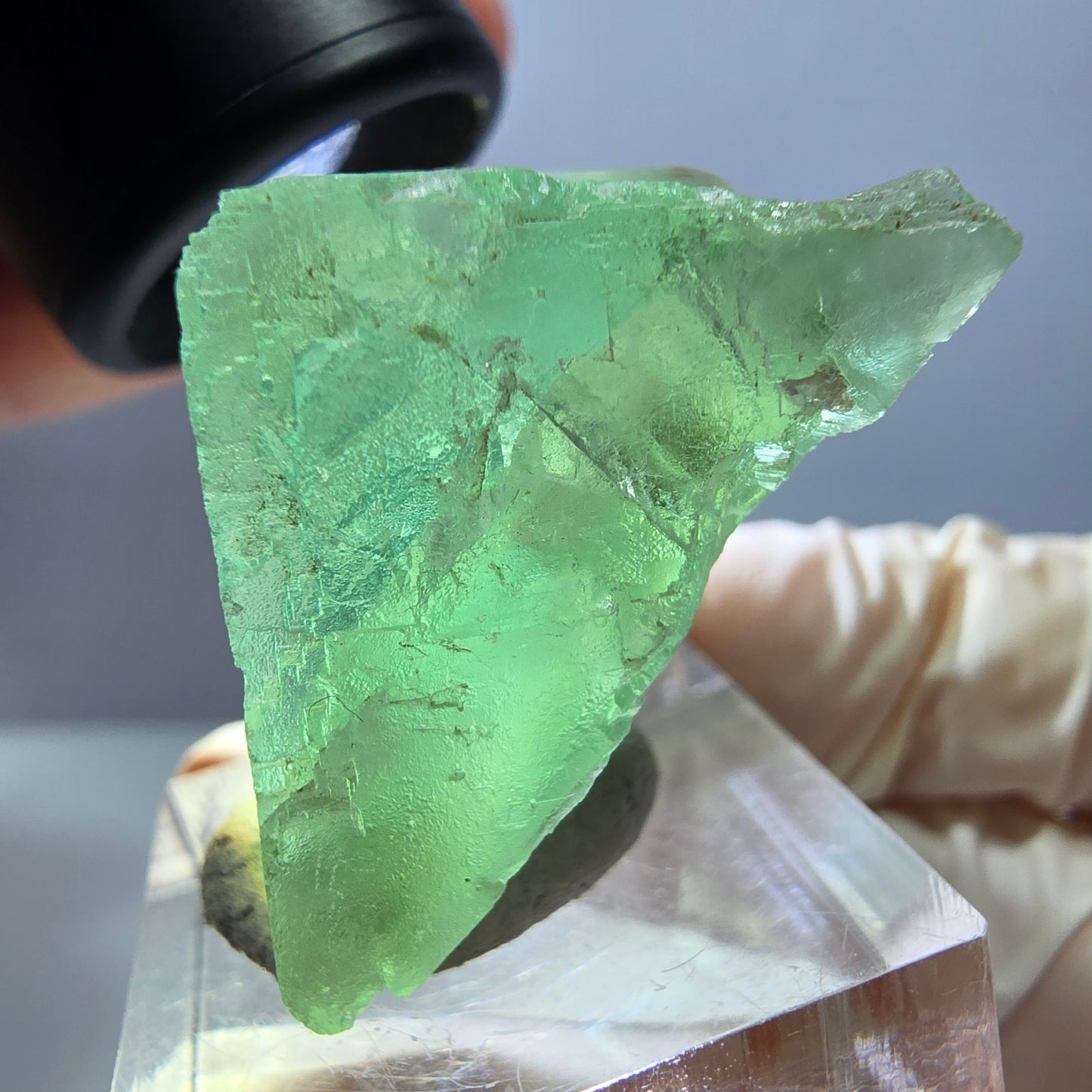 Klarer Phantom Fluorit Würfel parkettiert, grün Okorusu, Namibia 28*27*24mm