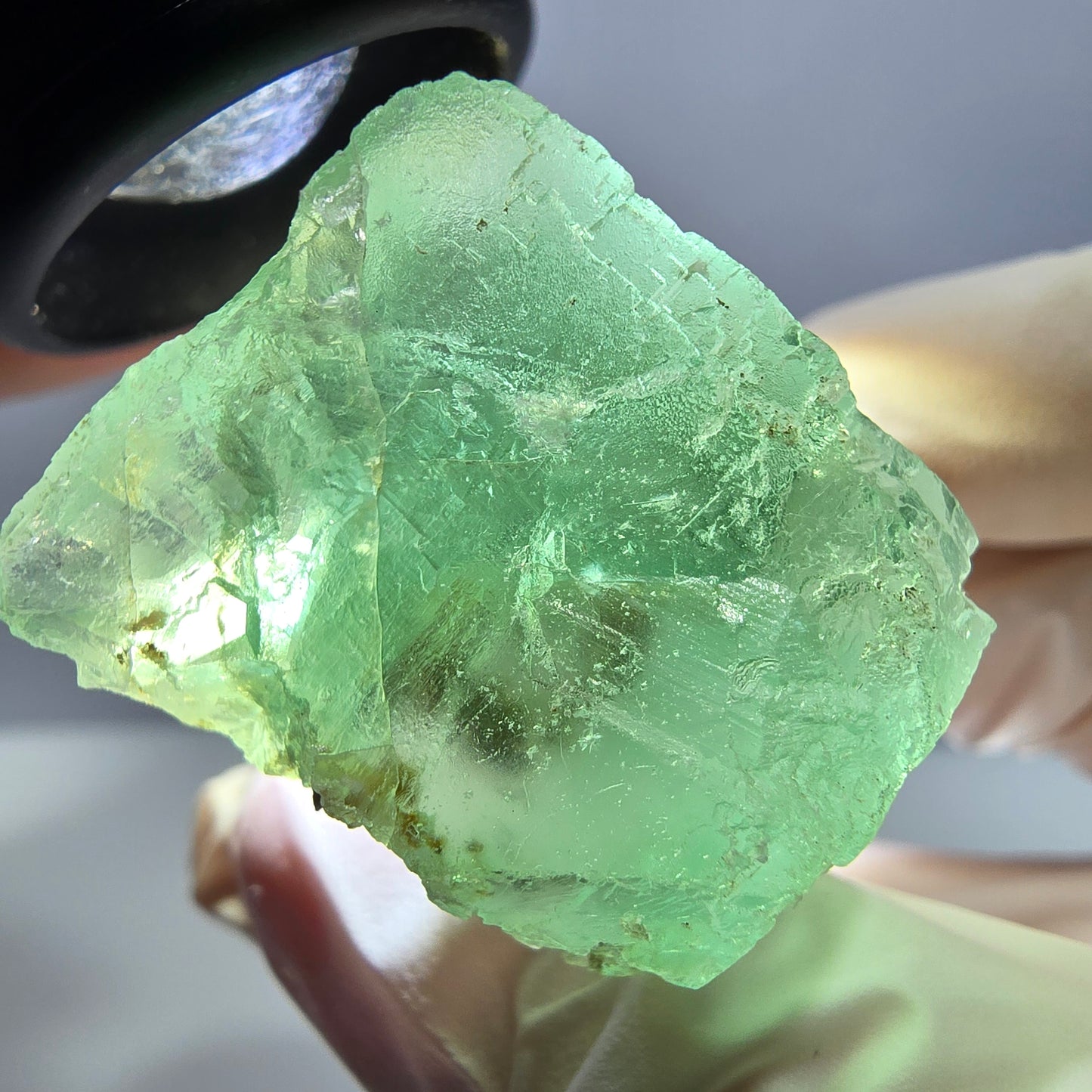 Klarer Phantom Fluorit Würfel parkettiert, grün Okorusu, Namibia 28*27*24mm