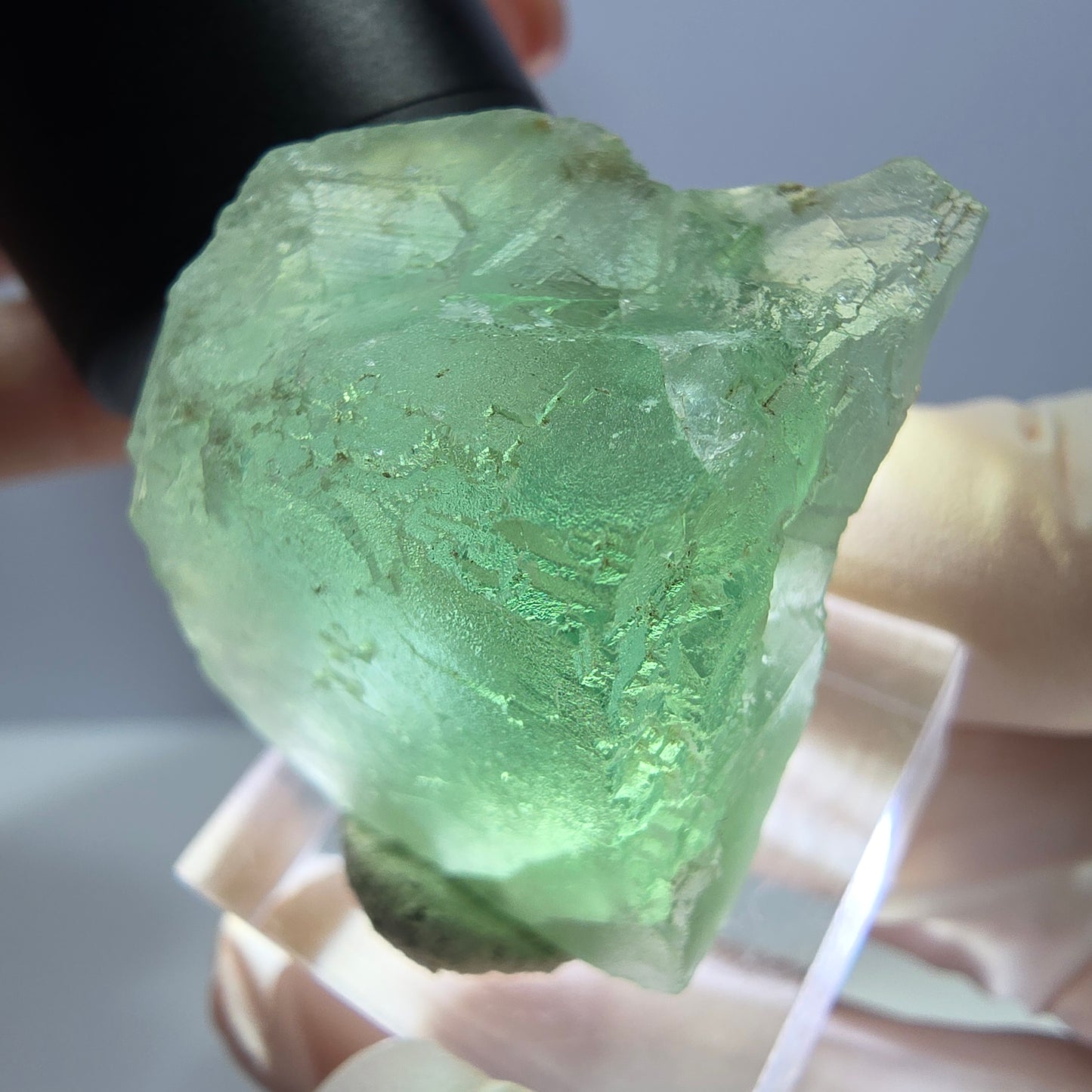 Klarer Phantom Fluorit Würfel parkettiert, grün Okorusu, Namibia 28*27*24mm