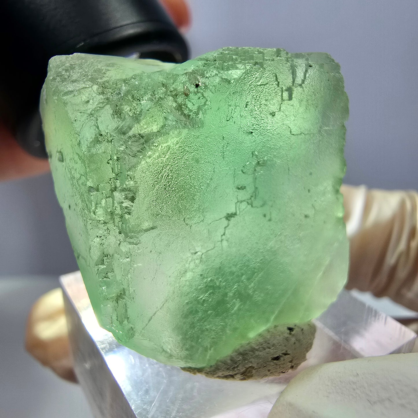 Klarer Phantom Fluorit Würfel parkettiert, grün Okorusu, Namibia 28*27*24mm