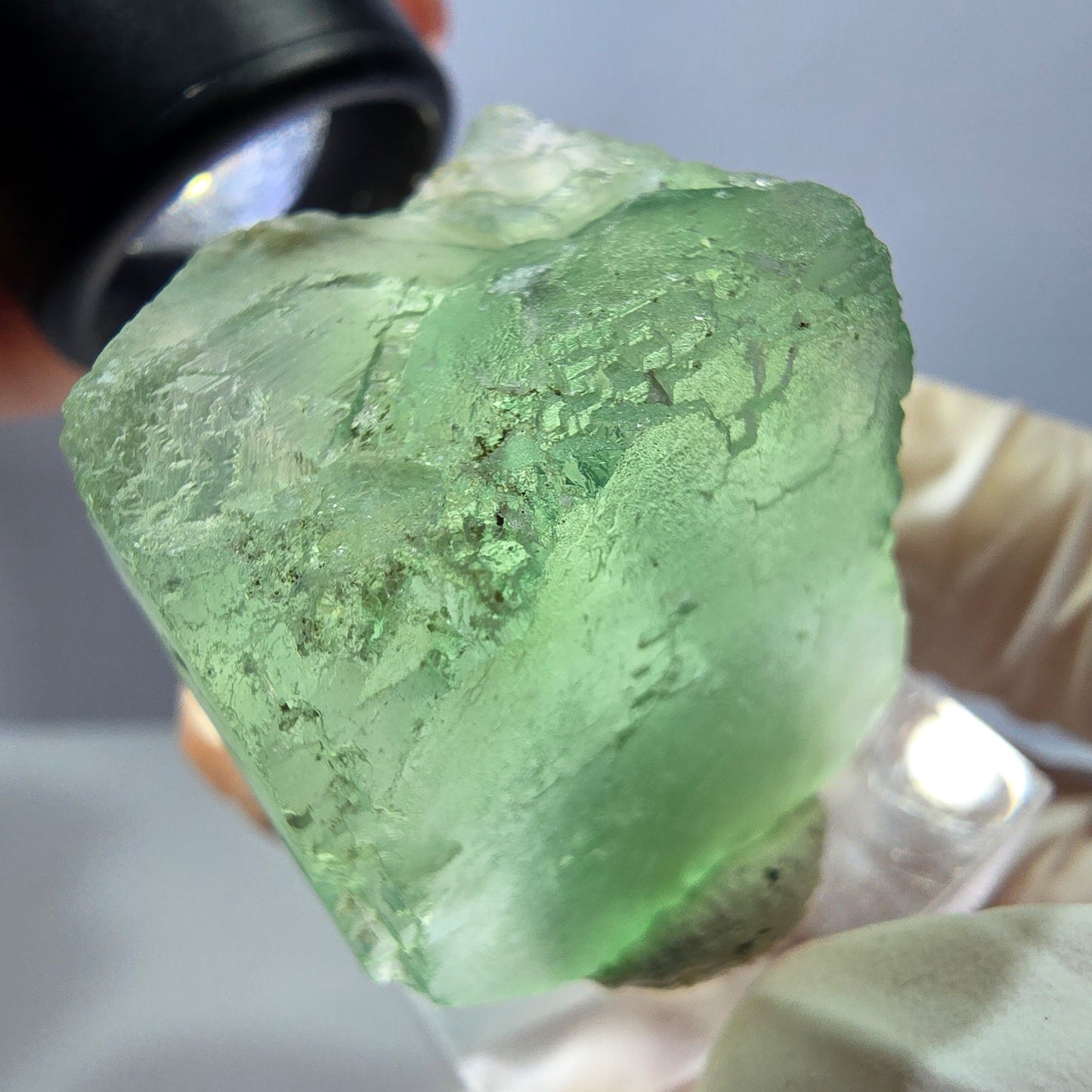 Klarer Phantom Fluorit Würfel parkettiert, grün Okorusu, Namibia 28*27*24mm