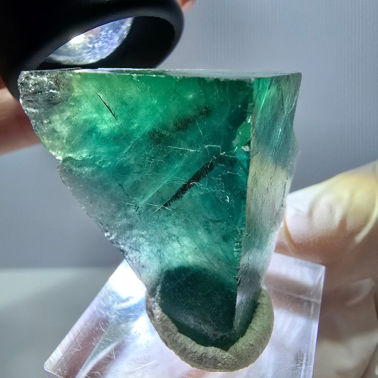 Klarer Phantom Fluorit Würfel parkettiert, grün Okorusu, Namibia 31*29*25mm