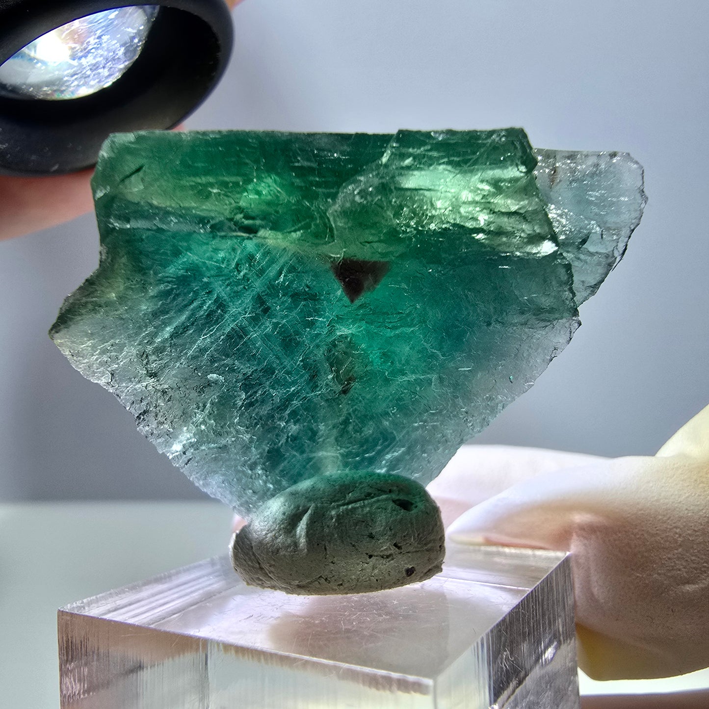 Klarer Phantom Fluorit Würfel parkettiert, grün Okorusu, Namibia 31*29*25mm