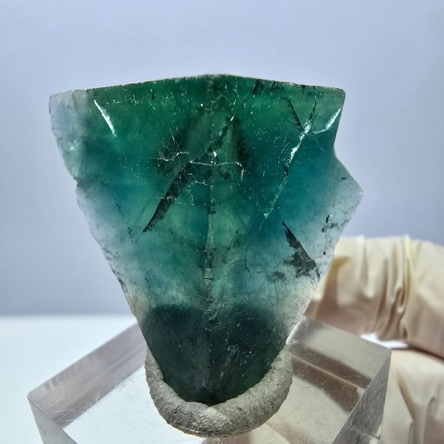 Klarer Phantom Fluorit Würfel parkettiert, grün Okorusu, Namibia 31*29*25mm