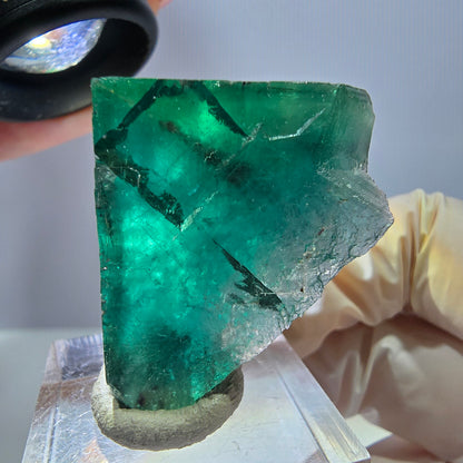 Klarer Phantom Fluorit Würfel parkettiert, grün Okorusu, Namibia 31*29*25mm
