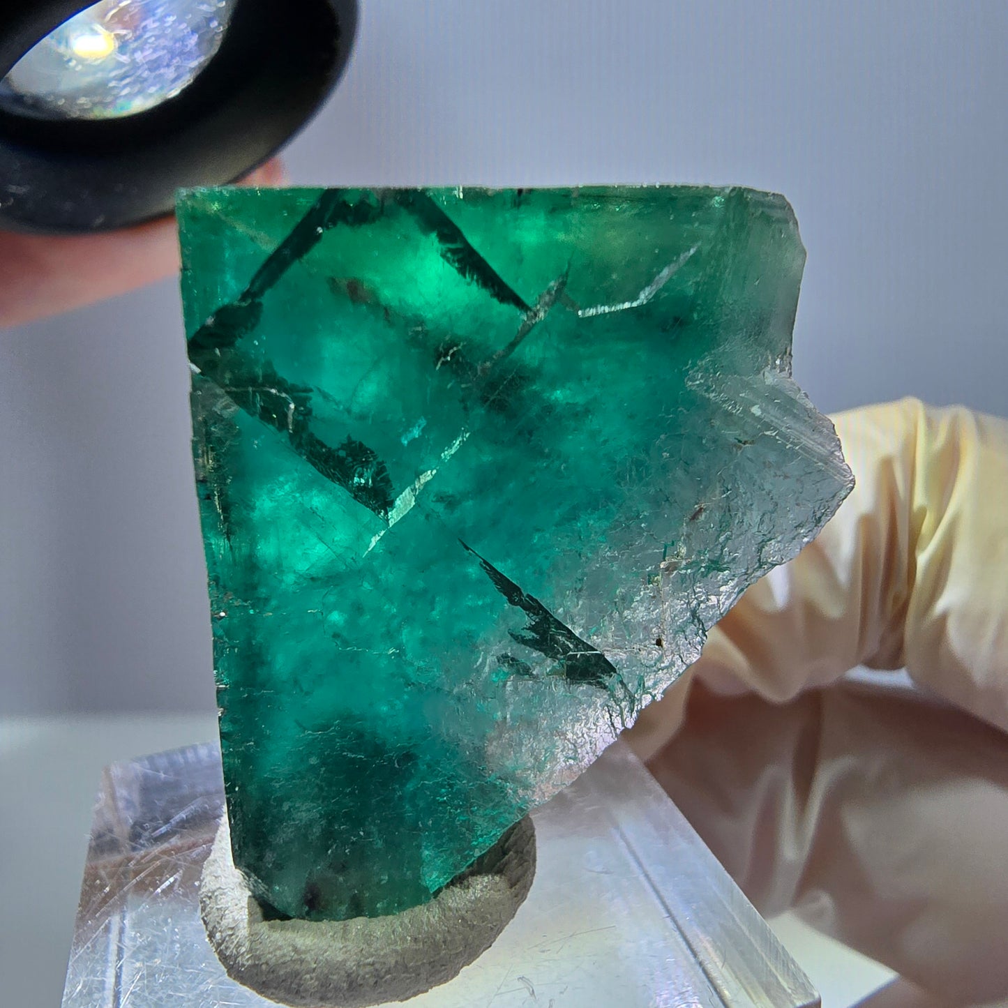 Klarer Phantom Fluorit Würfel parkettiert, grün Okorusu, Namibia 31*29*25mm