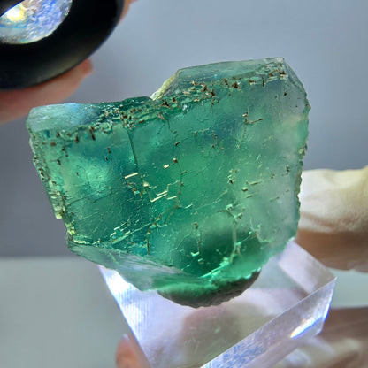 Klarer Phantom Fluorit Würfel parkettiert, grün Okorusu, Namibia 31*29*16mm