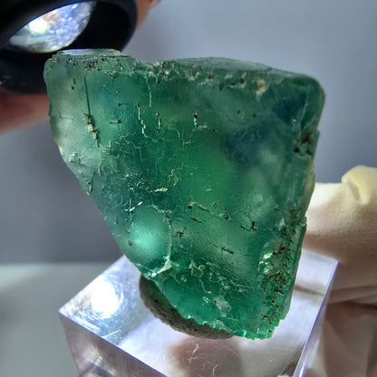 Klarer Phantom Fluorit Würfel parkettiert, grün Okorusu, Namibia 31*29*16mm
