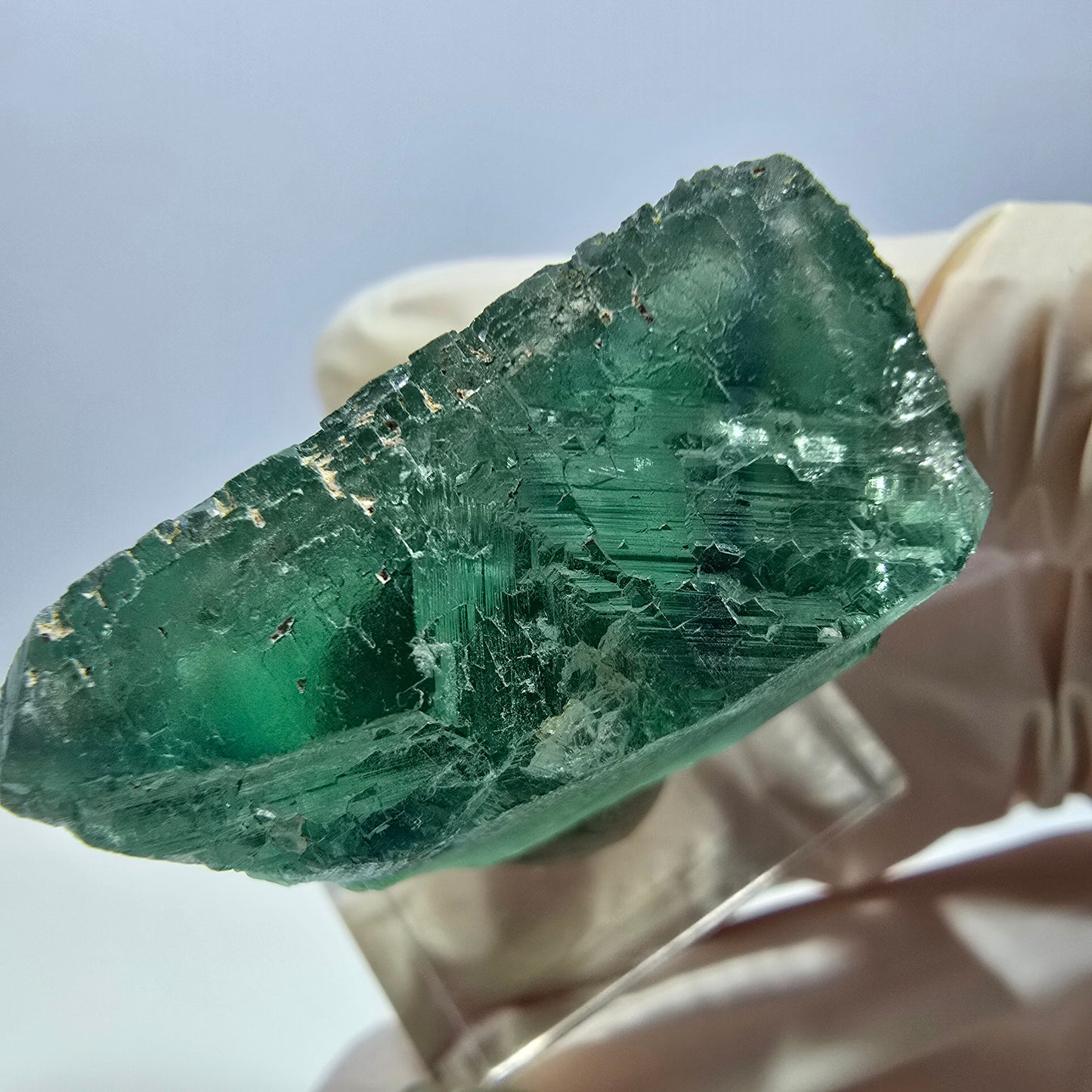 Klarer Phantom Fluorit Würfel parkettiert, grün Okorusu, Namibia 31*29*16mm